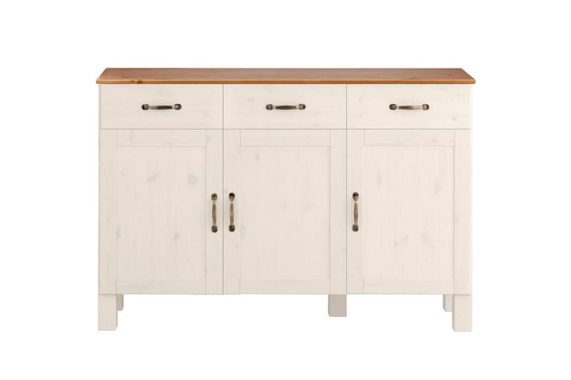 Sideboard og skjenk Loft24 Skjenk Alby 125x38x85 cm, hvit/honning Vit,Natur - Oppbevaring - Oppbevaringsmøbler - Sideboard & skjenker