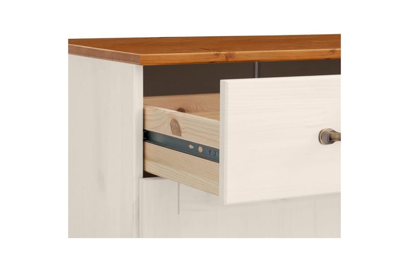 Sideboard og skjenk Loft24 Skjenk Alby 125x38x85 cm, hvit/honning Vit,Natur - Oppbevaring - Oppbevaringsmøbler - Sideboard & skjenker