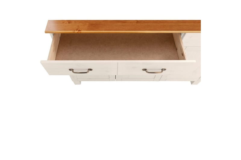 Sideboard og skjenk Loft24 Skjenk Alby 125x38x85 cm, hvit/honning Vit,Natur - Oppbevaring - Oppbevaringsmøbler - Sideboard & skjenker