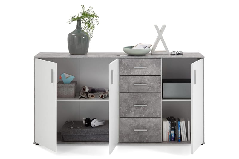 Albi Skjenk 160 cm - Grå/Hvit - Oppbevaring - Oppbevaringsmøbler - Sideboard & skjenker