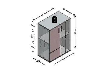 Albi Skjenk 60 cm - Grå/Hvit - Oppbevaring - Oppbevaringsmøbler - Sideboard & skjenker