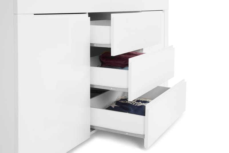 Amalfi Sideboard 190 cm 2 Dører 3 Skuffer - Hvit Høyglans - Oppbevaring - Oppbevaringsmøbler - Sideboard & skjenker