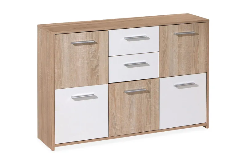 Aragon Skjenk 115 cm, Hvit/Lys Eik