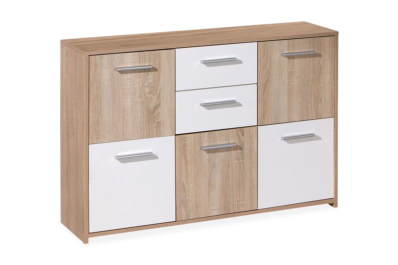 Aragon Skjenk 115 cm - Hvit/Lys Eik - Sideboard & skjenker