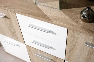 Aragon Skjenk 115 cm - Hvit/Lys Eik - Oppbevaring - Oppbevaringsmøbler - Sideboard & skjenker