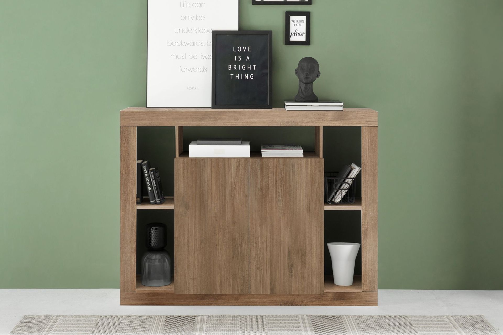 Asfordby Sideboard 42x134x102 cm - Brun - Oppbevaring - Oppbevaringsmøbler - Sideboard & skjenker