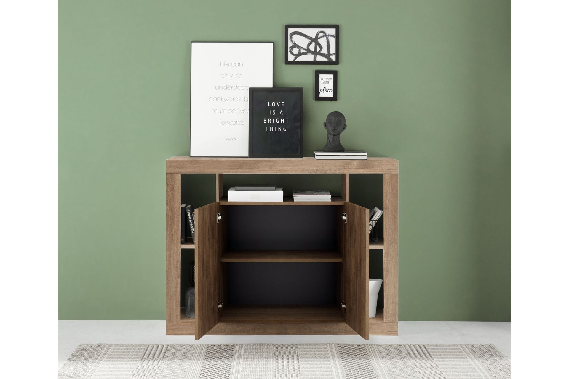 Asfordby Sideboard 42x134x102 cm - Brun - Oppbevaring - Oppbevaringsmøbler - Sideboard & skjenker