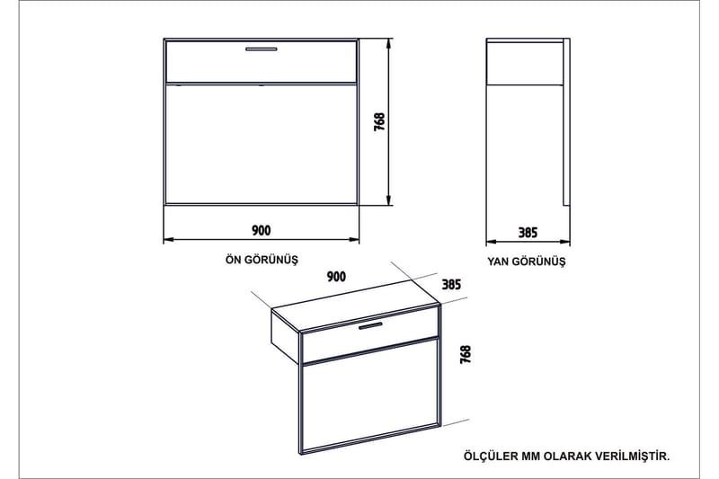 Bascle Sideboard 90 cm - Gull|Hvit - Oppbevaring - Oppbevaringsmøbler - Sideboard & skjenker