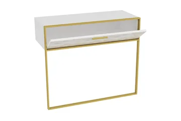 Bascle Sideboard 90 cm i Tre med Metallramme - Gull|Hvit - Oppbevaring - Oppbevaringsmøbler - Sideboard & skjenker