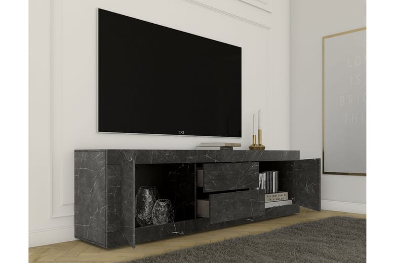 Basic Sideboard 3 skuffer 43x210 cm Svart - Lc Spa - Oppbevaring - Oppbevaringsmøbler - Sideboard & skjenker