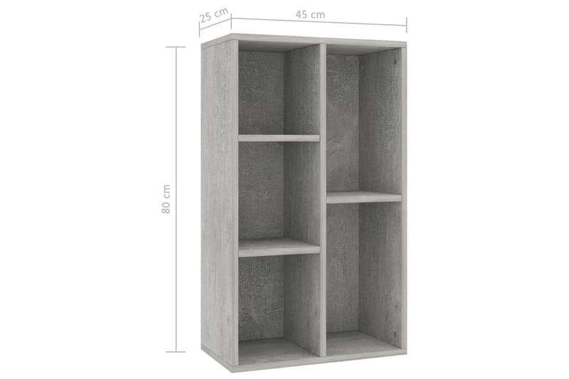 Bokhylle/skjenk betonggrå 45x25x80 cm sponplate - Oppbevaring - Oppbevaringsmøbler - Sideboard & skjenker