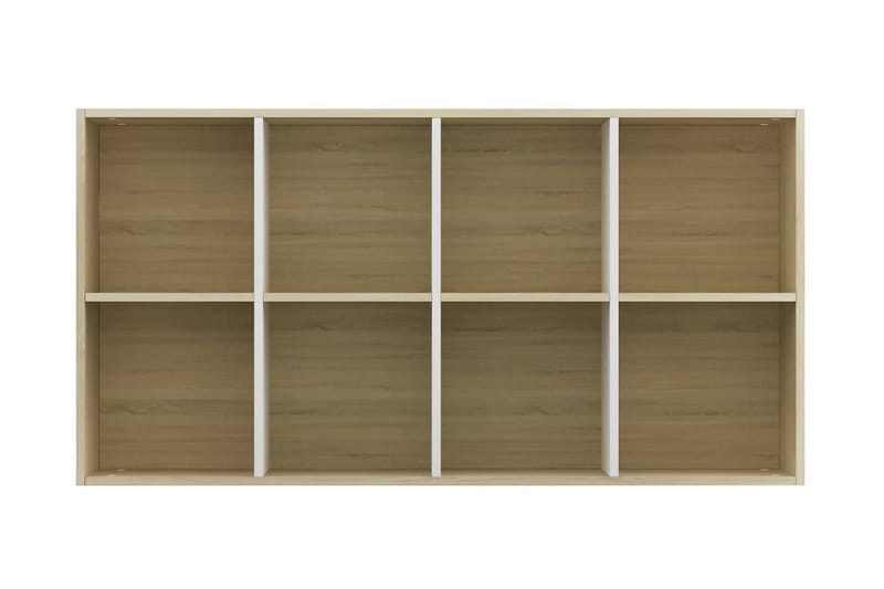 Bokhylle/skjenk hvit og sonoma eik 66x30x130 cm sponplate - Oppbevaring - Oppbevaringsmøbler - Sideboard & skjenker