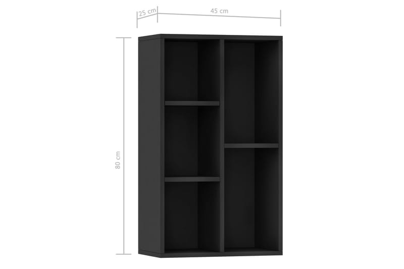 Bokhylle/skjenk svart 45x25x80 cm sponplate - Oppbevaring - Oppbevaringsmøbler - Sideboard & skjenker