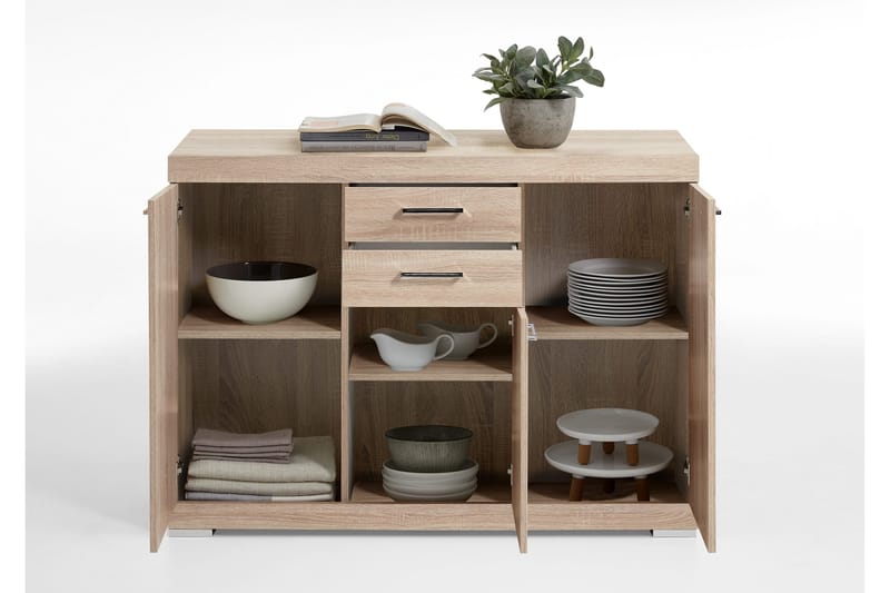 Bristol Skjenk 120 cm Lav - Lys Eik - Oppbevaring - Oppbevaringsmøbler - Sideboard & skjenker