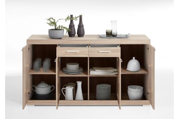 Bristol Skjenk 160 cm Lav - Lys Eik - Oppbevaring - Oppbevaringsmøbler - Sideboard & skjenker