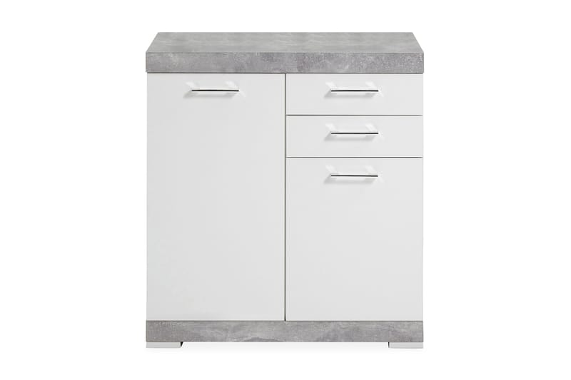 Bristol Skjenk 80 cm 2 Luker 2 Skuffer - Hvit/Betong - Oppbevaring - Oppbevaringsmøbler - Sideboard & skjenker