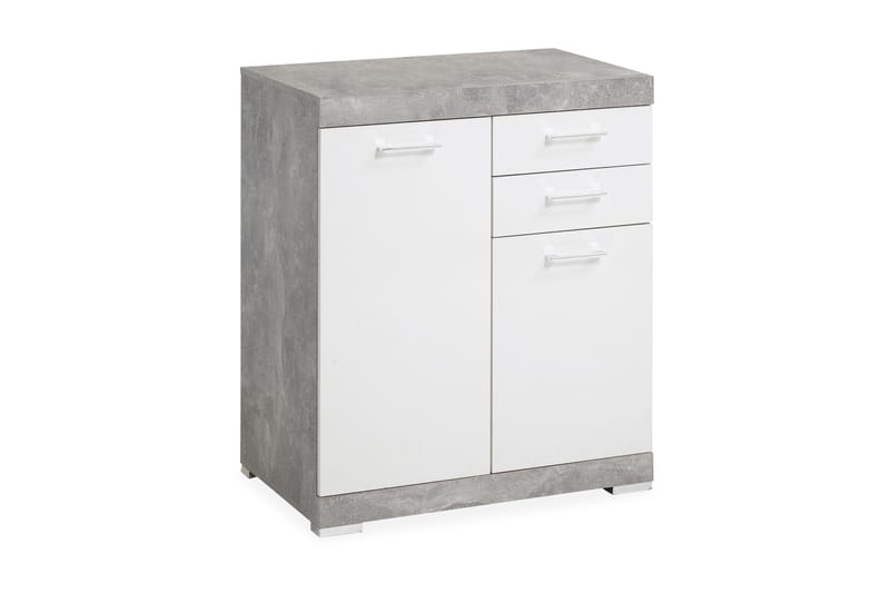 Bristol Skjenk 80 cm 2 Luker 2 Skuffer - Hvit/Betong - Oppbevaring - Oppbevaringsmøbler - Sideboard & skjenker
