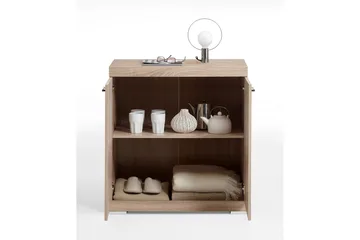 Bristol Skjenk 80x90x35 cm 2 Luker - Lys Eik - Oppbevaring - Oppbevaringsmøbler - Sideboard & skjenker