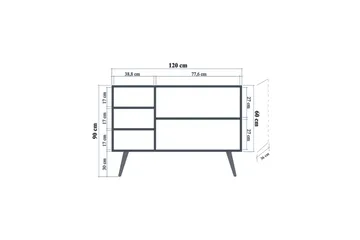 Brokind Skjenk 120 cm - Brun - Oppbevaring - Oppbevaringsmøbler - Sideboard & skjenker