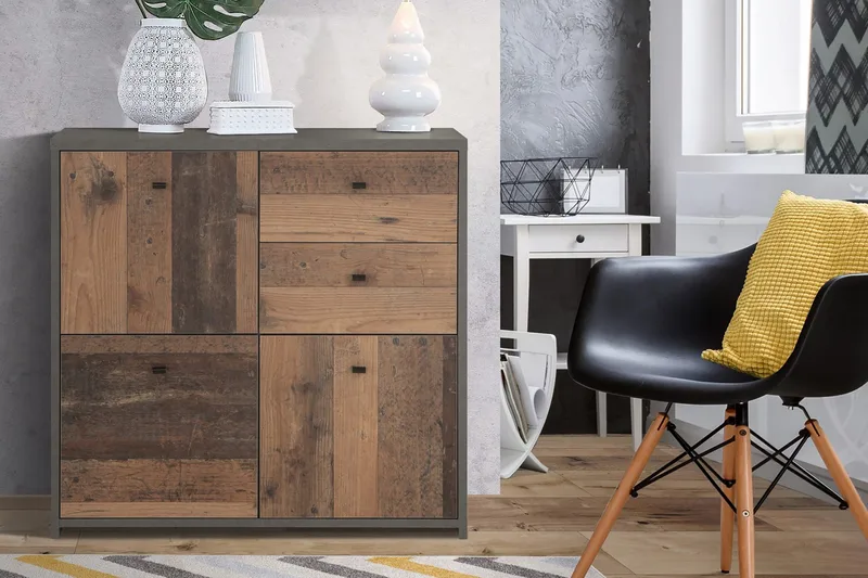 Broxton Sidebord 77 cm - Grå/Brun - Møbler - Bord - Avlastningsbord - Brettbord og småbord