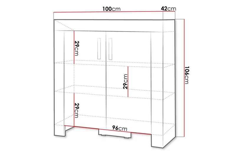 Cezar Skänk 100x42x106 cm Ek - Oppbevaring - Oppbevaringsmøbler - Sideboard & skjenker