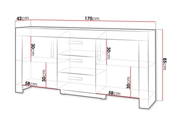 Cezar Skänk 170x42x85 cm Ek - Oppbevaring - Oppbevaringsmøbler - Sideboard & skjenker
