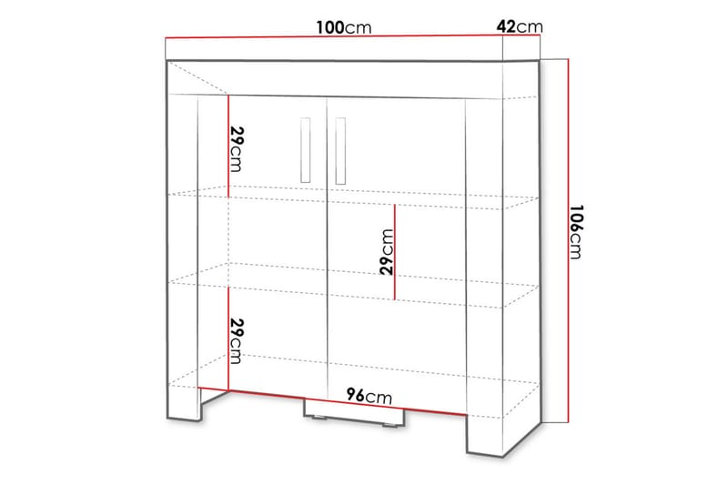 Cezar Skjenk 100 cm i Tre - Beige - Oppbevaring - Oppbevaringsmøbler - Sideboard & skjenker