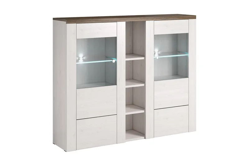 Cicely Sideboard 155 cm i Malt Tre, Hvit