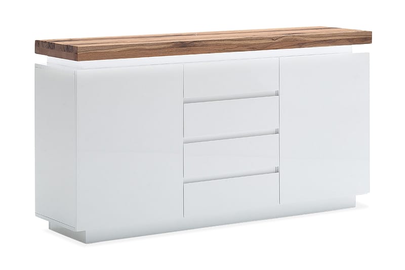 Corbett Skjenk 150 cm 2 Dører 4 Skuffer - Oljet Eik/Matt Hvit - Oppbevaring - Oppbevaringsmøbler - Sideboard & skjenker