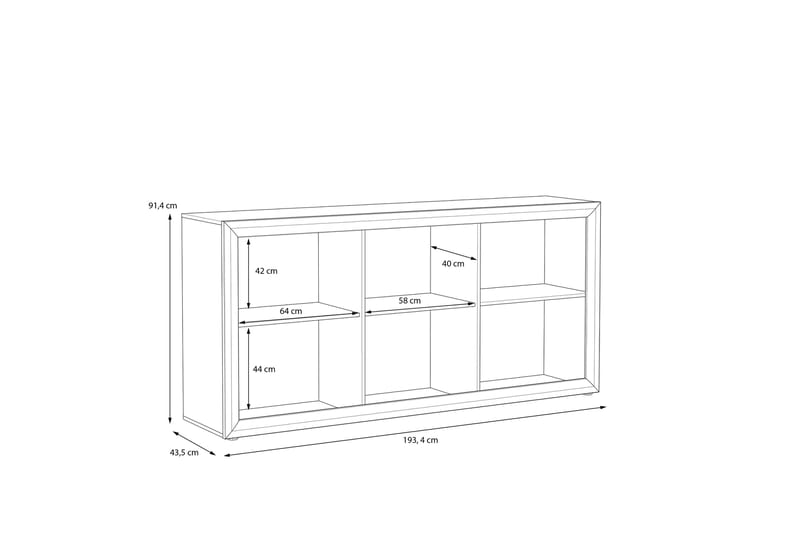 Corlius Sideboard 41x194 cm - Beige/Brun - Oppbevaring - Oppbevaringsmøbler - Sideboard & skjenker
