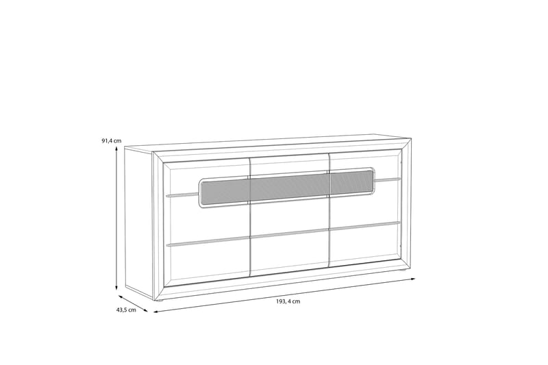 Corlius Sideboard 41x194 cm - Beige/Brun - Oppbevaring - Oppbevaringsmøbler - Sideboard & skjenker