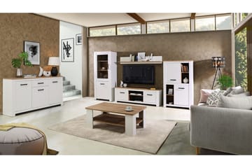 Crumpton Skjenk 87 cm i Tre - Hvit|Brun - Oppbevaring - Oppbevaringsmøbler - Sideboard & skjenker