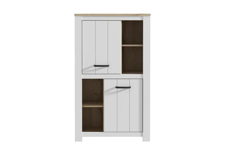 Crumpton Skjenk 87 cm i Tre, Hvit|Brun