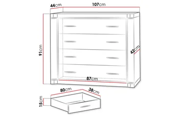Dallas Skjenk 107x43,5x91 cm - Oppbevaring - Oppbevaringsmøbler - Sideboard & skjenker