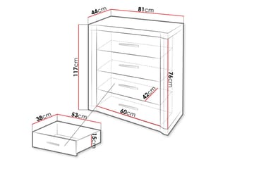 Dallas Skjenk 80,5x43,5x91 cm - Oppbevaring - Oppbevaringsmøbler - Sideboard & skjenker
