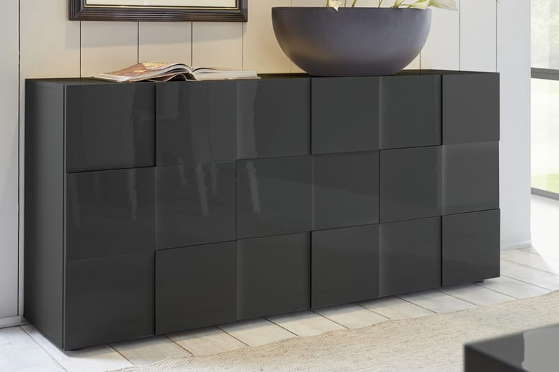 Dama Sideboard 181 cm - Mørkegrå Høyglanslack - Oppbevaring - Oppbevaringsmøbler - Sideboard & skjenker