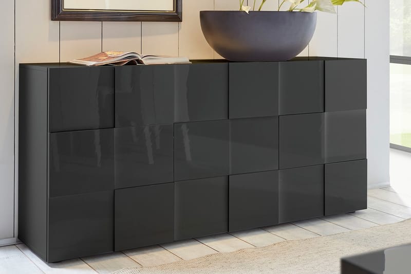 Dama Sideboard 181 cm - Mørkegrå Høyglanslack - Oppbevaring - Oppbevaringsmøbler - Sideboard & skjenker