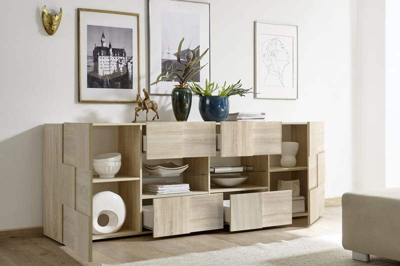 Dama Sideboard 241 cm Stor - Samoa Eik - Oppbevaring - Oppbevaringsmøbler - Sideboard & skjenker
