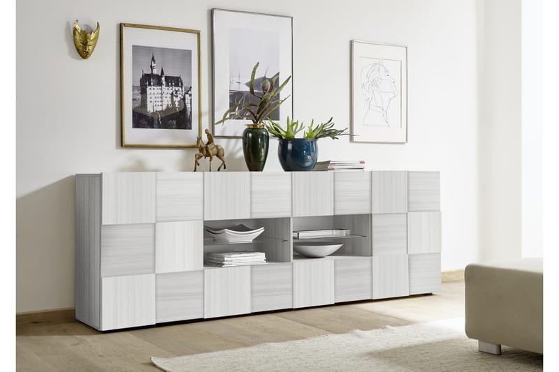 Dama Skjenk 241x42 cm - Hvit - Oppbevaring - Oppbevaringsmøbler - Sideboard & skjenker