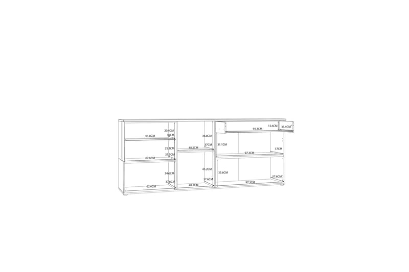 Delchevo Sideboard 42x215 cm - Brun/Hvit - Sideboard & skjenker