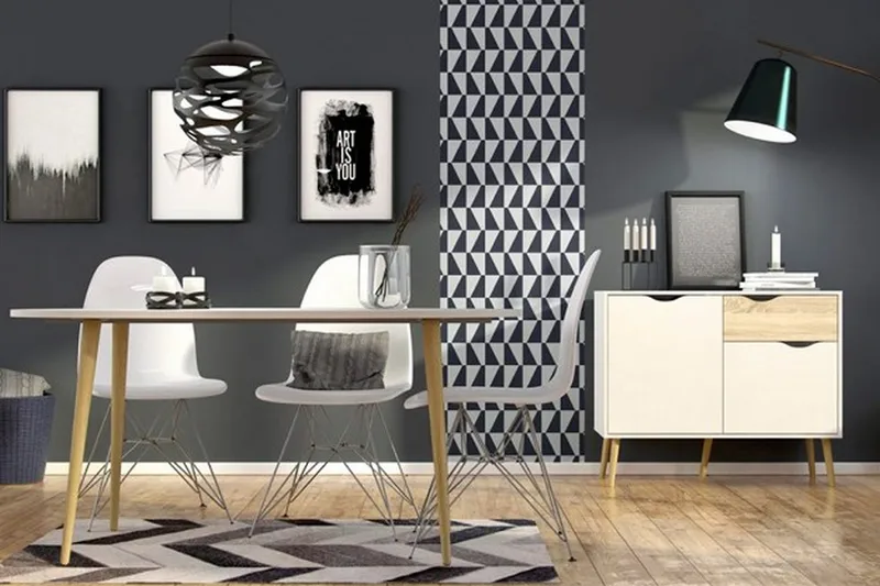 Delta Skjenk 99 cm - Hvit/Eik - Oppbevaring - Oppbevaringsmøbler - Sideboard & skjenker