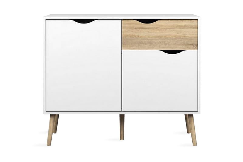 Delta Skjenk 99 cm - Hvit/Eik - Oppbevaring - Oppbevaringsmøbler - Sideboard & skjenker