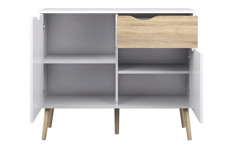 Delta Skjenk 99 cm - Hvit/Eik - Oppbevaring - Oppbevaringsmøbler - Sideboard & skjenker