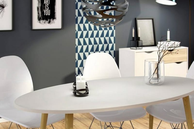 Delta Skjenk 99 cm - Hvit/Eik - Oppbevaring - Oppbevaringsmøbler - Sideboard & skjenker