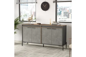 Desgrar Sideboard 46x184 cm - Brun/Betonggrå/Antrasitt - Oppbevaring - Oppbevaringsmøbler - Sideboard & skjenker