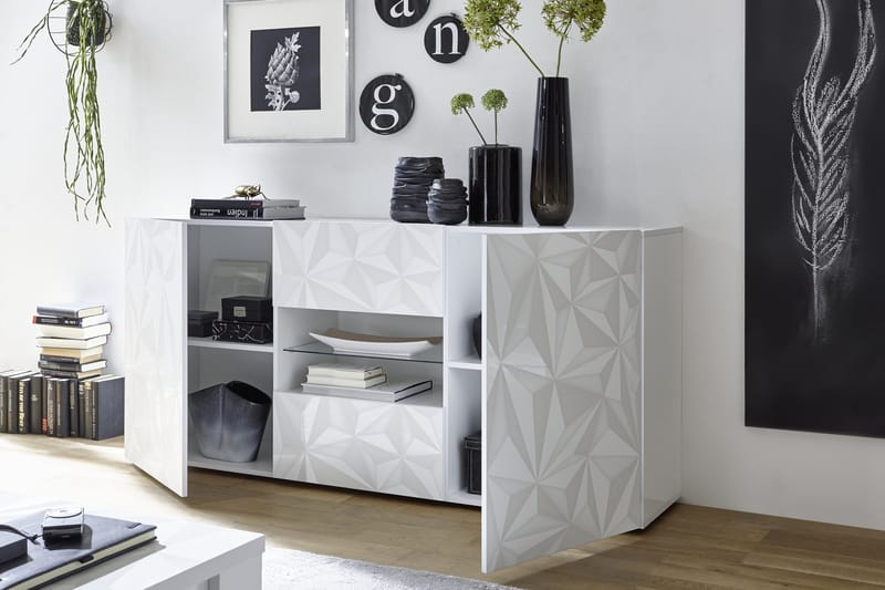 Fasett Skjenk 181 cm - Hvit - Oppbevaring - Oppbevaringsmøbler - Sideboard & skjenker