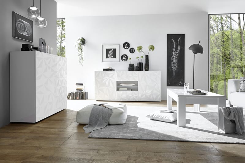 Fasett Skjenk 181 cm - Hvit - Oppbevaring - Oppbevaringsmøbler - Sideboard & skjenker