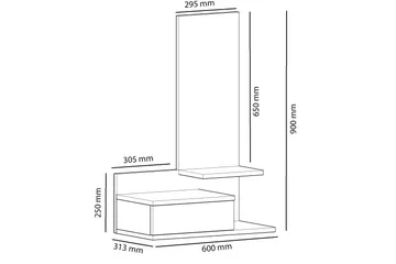 Filford Sideboard 60 cm - Antracit/Eik - Oppbevaring - Oppbevaringsmøbler - Sideboard & skjenker
