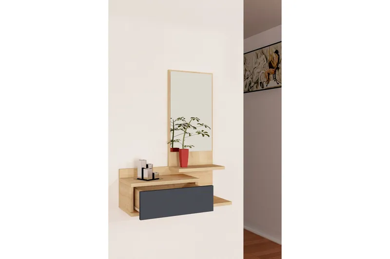 Filford Sideboard 60 cm - Antracit/Eik - Oppbevaring - Oppbevaringsmøbler - Sideboard & skjenker