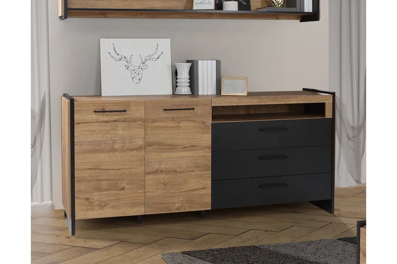 Gevgelija Sideboard 41x187 cm - Brun/Svart - Oppbevaring - Oppbevaringsmøbler - Sideboard & skjenker